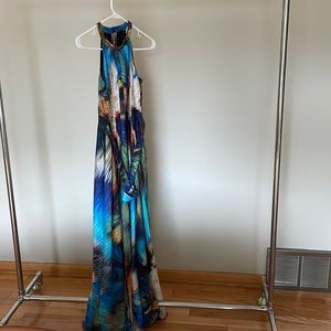 Ranna Gill from Anthropologie colorful halter maxi dress size small